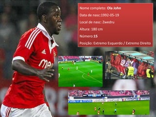 Nome completo: Ola John
Data de nasc:1992-05-19
Local de nasc: Zwedru
Altura: 180 cm
Número:15
Posição: Extremo Esquerdo / Extremo Direito
 