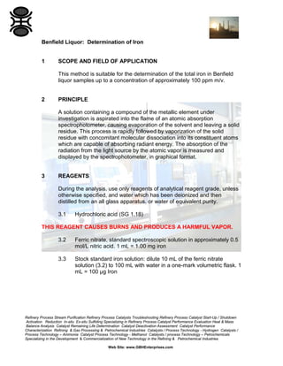 BENFIELD LIQUOR - DETERMINATION OF IRON | PDF