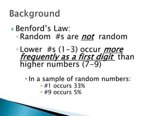 Benfords Law | PPTX
