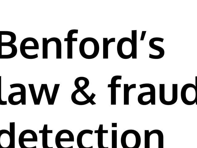 Benford’s law & fraud detection slides | PPT