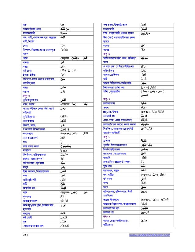 arabic to bangla dictionary pdf