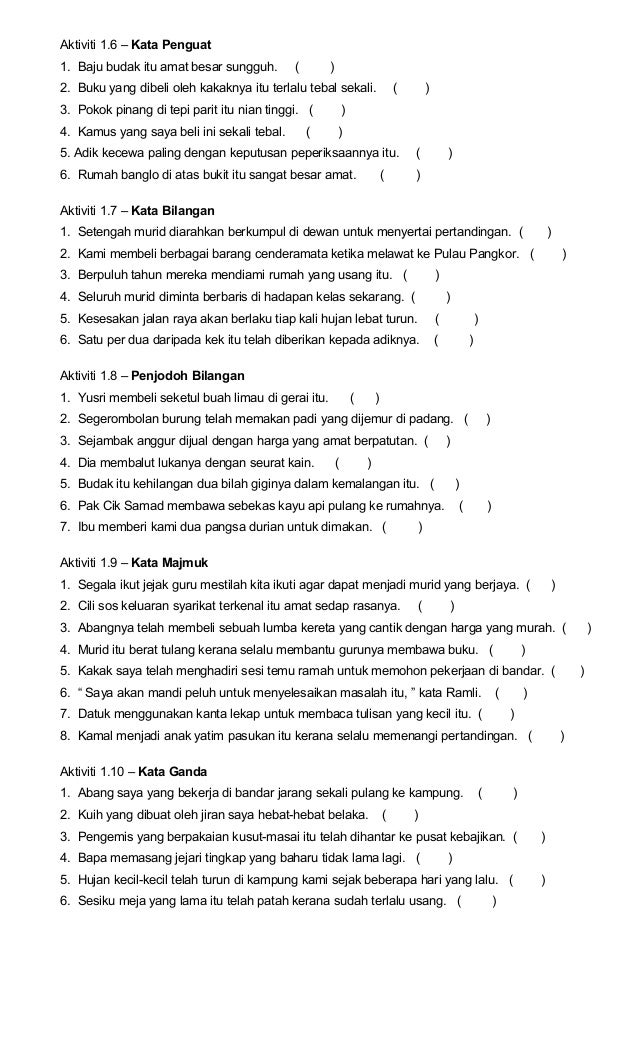 Bengkel teknik menjawab BM latihan pengukuhan tatabahasa kepung2014 #3