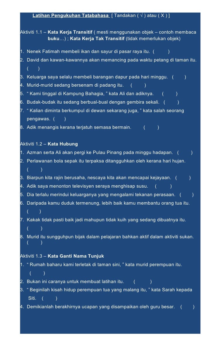 Bengkel Teknik Menjawab Bahasa Melayu UPSR SJKT 2012 nota copy