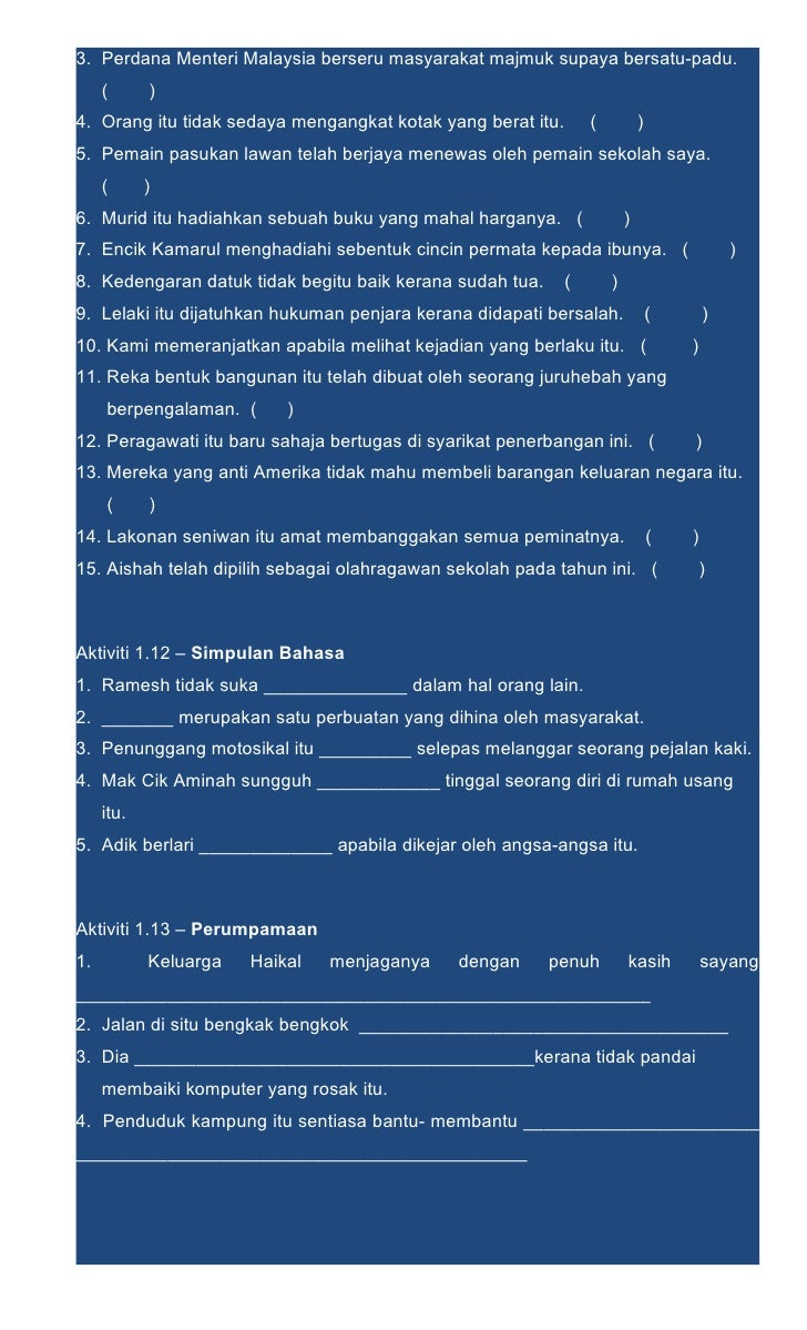 Bengkel Teknik Menjawab Bahasa Melayu Upsr Sjkt 2012 Nota Copy
