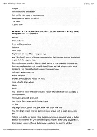 Music Video Questionnaire Analysis 
