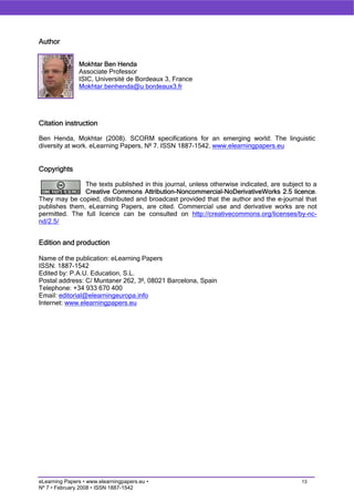 SCORM specifications for an emerging world: The linguistic diversity at work