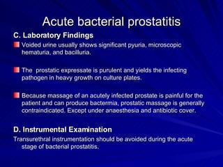 Pyuria In Prostatitis Benign & Malignant Diseases Of The Prostate | PPT