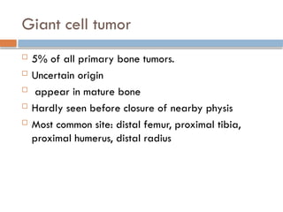 Comprehensive Assessment and Management of Benign Bone Tumours in ...