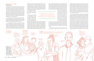 Whatever it Takes                                                               shocked by just how far behind grade level the kids were.
                                                                                 Fifty-seven percent of the sixth-grade class was reading at
                                                                                                                                                                    stop is an all-day language-focused pre-kindergarten for 200
                                                                                                                                                                    4-year-olds, who then graduate into a K-12 charter school that
                                                                                                                                                                                                                                          reporting in Harlem, Canada and his staff made lots of wrong
                                                                                                                                                                                                                                          turns and hit plenty of dead ends. In the book, I followed one
 by Paul Tough                                                                   a third-grade level or below.  And Geoff Canada had just                           has an extended day and an extended year and employs some             class of parents through Baby College, and some of them, it
 My interest in education and schools came about in sort of                      promised to get them all to college. I wanted to find out why                      of the intensive academic practices developed in the KIPP             seemed, faced such big deficits and such huge obstacles in
 a roundabout way. In 2003, I started reporting on what was                      those kids had fallen so far behind—and whether anyone had                         schools. Throughout their academic careers, students at the           life—they couldn't read, they had had other children taken
 then a fairly modest social-service agency in upper Manhattan                   yet figured out a way to do what Canada wanted to do: take                         school have access to social supports: after-school tutoring, a       away by Child Services, they had spent a couple of years in
 called the Harlem Children's Zone. That reporting turned into                   disaffected 10-year-olds who had till then received only the                       teen arts center, family counseling, and a health clinic.   The       jail—that it seemed hard to believe they would ever be truly
 an article in the New York Times Magazine about the project                     most threadbare education                                                                                         second idea is a tipping-point         effective parents. In the middle school, the first couple of
 and its founder, Geoffrey Canada, an ambitious and charis-                      and accelerate them to a                                                                                          notion—what Canada refers to           years were quite rocky, as Canada struggled to combine the
 matic man in his early 50s who had come up with a unique                        point where they were on                                                                                          as contamination. His theory is        ethos of a community organization with the accountability of
 approach to combating poverty. He had selected a 24-block                       par with their middle-class                                                                                       that in a low-income, high-crime       a no-excuses charter school.
 neighborhood in central Harlem and was saturating the chil-                     peers.                                      His goal was to get them all to                                       neighborhood, if you offer social
                                                                                                                                                                                                                                          	 By the time I finished my reporting, though, the middle
                                                                                                                                                                                                   and educational supports to
 dren who lived there with educational and social supports.
 His goal was to get them all to college and to transform the
                                                                                 	 What Geoffrey Canada                       college and to transform the                                         just a few of the kids who live
                                                                                                                                                                                                                                          school was starting to find its footing, and the elementary
                                                                                 has constructed in Harlem                                                                                                                                schools, where some of the students had been with the Harlem
 neighborhood in a single generation.                                            is a comprehensive set of                neighborhood in a single generation.                                     there, their participation will
                                                                                                                                                                                                   always seem a bit oddball,
                                                                                                                                                                                                                                          Children's Zone since Baby College, were truly thriving. The
 	 Usually when I get to the end of reporting a big magazine                     integrated programs that                                                                                                                                 latest third-grade test scores have been impressive—in 2008,
                                                                                                                                                                                                   and they won't have much of
 article, I'm pretty sick of the subject. But this time, the article             currently serve 8,000 kids                                                                                                                               in one charter school, 97 percent of the third-grade class was
                                                                                                                                                                                                   an effect on their peers. But
 felt like the beginning of a story rather than the end of one. I                in a 97-block neighborhood                                                                                                                               on grade level in math and in the other 100 percent were.
                                                                                                                                                                                                   if you get participation rates
 wanted to keep following the experiment that was unfolding                      starting at birth and going all                                                                                                                          In 2009, 95 percent of one third-grade class and 86 percent
                                                                                                                                                                                                   up to 40 percent or 50 percent
 in Harlem. And so I decided to write a book about it.                           the way through college. It is based on two innovative ideas.                                                                                            of the other was on grade level in English Language Arts.
                                                                                                                                                                    or 60 percent, then taking part will come to seem normal,
                                                                                 The first is what Canada calls the Conveyor Belt—a system that                                                                                           And perhaps more importantly, the elementary schools and
 	 Two months after the Harlem article came out in the New                                                                                                          and some of the behaviors that used to seem commonplace
                                                                                 reaches kids early and then moves them through a seamless                                                                                                the kids in them felt somehow…normal. When I spent time
 York Times Magazine, Geoffrey Canada opened his first                                                                                                              in Harlem—teenage pregnancy, drug use, dropping out of
                                                                                 series of programs that try to re-create the invisible cocoon                                                                                            in the classrooms, I got the strong feeling that when these
 charter school, the Promise Academy. When the middle school                                                                                                        school—will start to seem like the oddball path. The engaged
                                                                                 of support that surrounds middle-class and upper-middle-                                                                                                 kids got to middle school, they weren't going to need the
 opened, the administrators gave every sixth-grade student                                                                                                          kids will "contaminate" their friends with their behaviors and
                                                                                 class kids throughout their childhoods. The Conveyor Belt                                                                                                kind of heroic interventions that Promise Academy Middle
 a diagnostic test. They expected that many of the children                                                                                                         attitudes.
                                                                                 starts with Baby College, a nine-week program that provides                                                                                              School and most other charter middle schools need to employ
 would be behind grade level; most kids in public schools in                     expecting parents and parents of young children with new                           	 Canada's system isn't easy. It requires a lot of hard work          today. They wouldn't need remediation and advanced
 Harlem are. But when they got back the results, they were                       information about effective parenting strategies. The next                         just to keep it in motion. And in the years that I spent              character-building and constant test prep—they would just

 Geoffrey Canada’s                                          Three-year-old Journey
 Conveyor Belt education                                    A weekend program for                                           Promise Academy                                                                                                                               College
 model supports children                                    parents of toddlers. The                                        A K-12 charter school that has an extended day and an extended year. The Harlem Children's Zone launched                                      When the current middle
 from conception through                                    curriculum teaches the                                          Promise Academy 1 in 2004 with a kindergarten and sixth grade class. The program has since expanded to                                        school children at the
 college graduation.           Baby College                 importance of integrating             Harlem Gems                                                                                                                                                             Harlem Children's Zone
                                                                                                                            include Promise Academy 2 and has added one or two classes every year since its launch.
                               A nine-week program that     language lessons into the             An all-day language-                                                                                                                                                    reach college age, the Zone
                               provides expecting parents   daily lives of children.              focused pre-K for 200                                                                                                                                                   will provide application and
                               and parents of young chil-                                         4-year-olds                                                                                                                                                             financing support.
                               dren with new information                                                                                                                                   Promise Academy
                               about effective parenting                                                                                                                                   Middle School
                               strategies.


                                                                                                                          Promise Academy
                                                                                                                          Elementary School

                                                                                                                                                                                                                        Promise Academy
                                                                                                                                                                                                                        High School




 Paul Tough is an editor
 at the New York Times
 Magazine and the author
 of Whatever It Takes:
 Geoffrey Canada's Quest
 to Change Harlem and
 America. His reporting on
 Geoffrey Canada and the
 Harlem Children’s Zone
 originally appeared as a
 New York Times Magazine
 cover story. He lives with
 his wife in New York City.1                                                Illustration by Holly Burns


28    CATALYST Spring/Summer 2009                                                                                                                                                                                                                                     Spring/Summer 2009 CATALYST        29
 