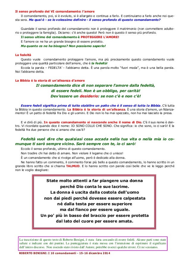 Benigni 10 Comandamenti 20141