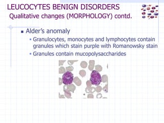 BENIGN LEUCOCYTES DISORDERS.ppt......... | PPT