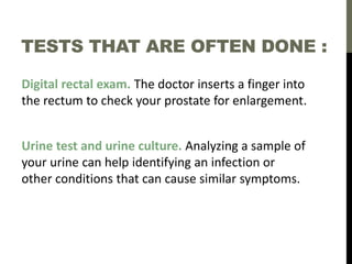 Benign prostatic hyperplasia - symptomes and treatment | PPTX