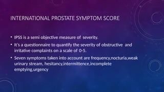 BENIGN PROSTATIC HYPERPLASIA ,BPH benign lesion of prostate | PPTX