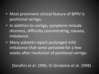 Benign proxysmal positional vertigo | PPTX