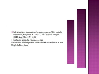  Hemangiomas are the most common tumors of
infancy.
 They have a female gender predilection (3:1)
and are most common in the White population.
 60% of the hemangiomas occur in the head and
neck region with 80% of them occurring as
single lesions. Multiple lesions may be part of
a syndrome.
 About 50 % of all hemangiomas will show
complete resolution by 5 years of age.
 