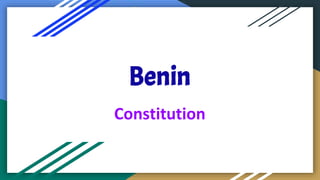 Benin
Constitution
 