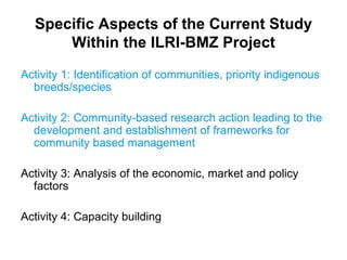 Community-based management of small ruminants in Benin: Interim report 