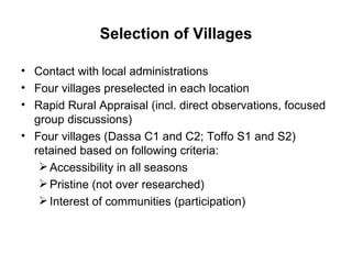 Community-based management of small ruminants in Benin: Interim report 