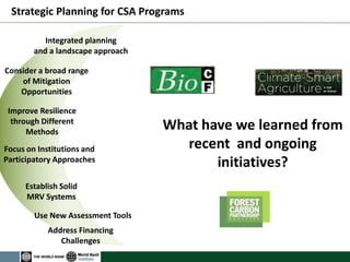 Benitez CSA planning at the World Bank july 2012