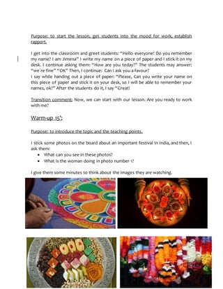 Lesson Plan Primary School. Class 1. Jimena Benito | DOCX