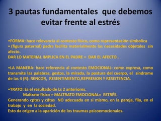 3.A QUE EDAD APARECE LA ANSIEDAD?Teóricamente desde el embarazo, en plena formación del embrión, la criatura va introyectando, recibiendo, todo el material de emociones que se reflejan en las actitudes, palabras, conductas y comportamientos no adecuados, impresiones, gestos, sustos, discusiones, decepciones, fracasos, perdida de seres queridos, tristezas, euforias descontroladas, excitaciones sensuales sin acuerdos con la pareja (insatisfacción sexual).