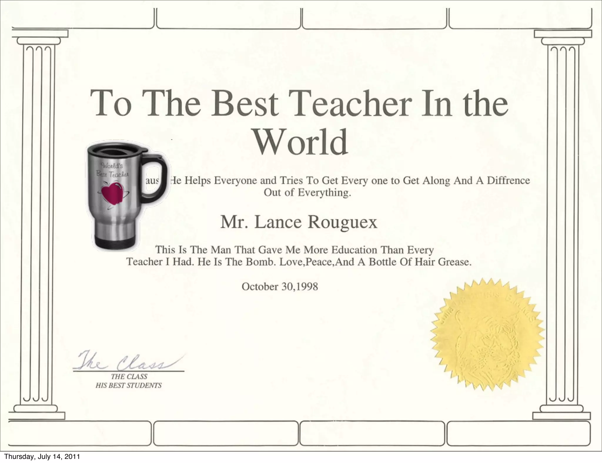 Thursday, July 14, 2011
 