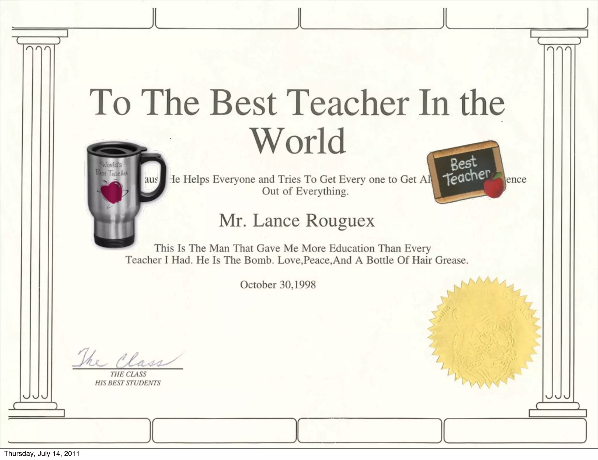 Thursday, July 14, 2011
 