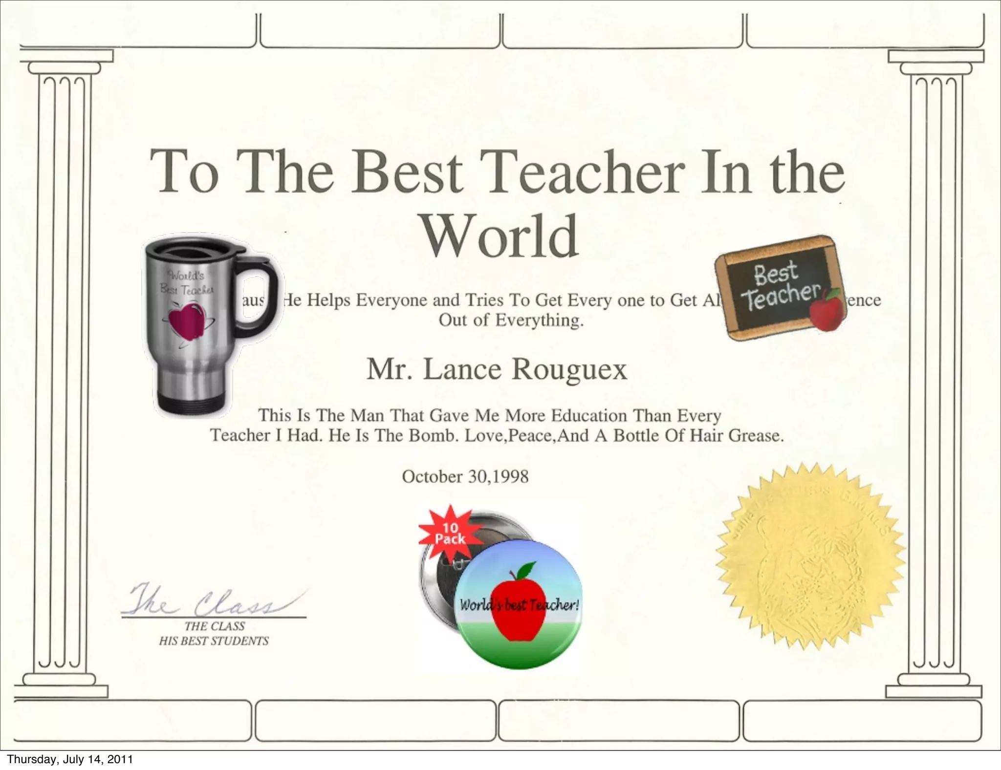 Thursday, July 14, 2011
 