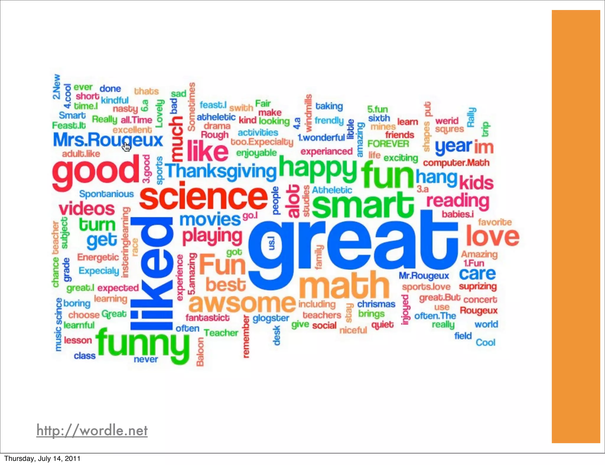 http://wordle.net
Thursday, July 14, 2011
 
