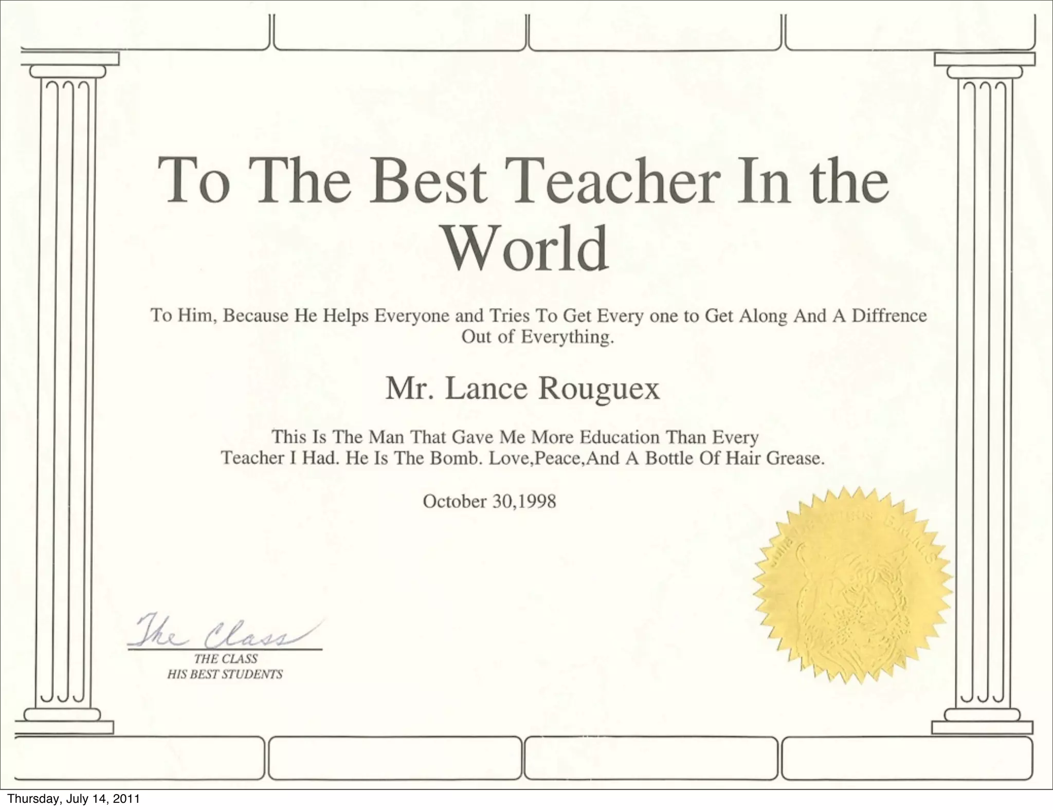 Thursday, July 14, 2011
 