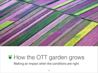 ❦ How the OTT garden grows
Making an impact when the conditions are right
!4

 