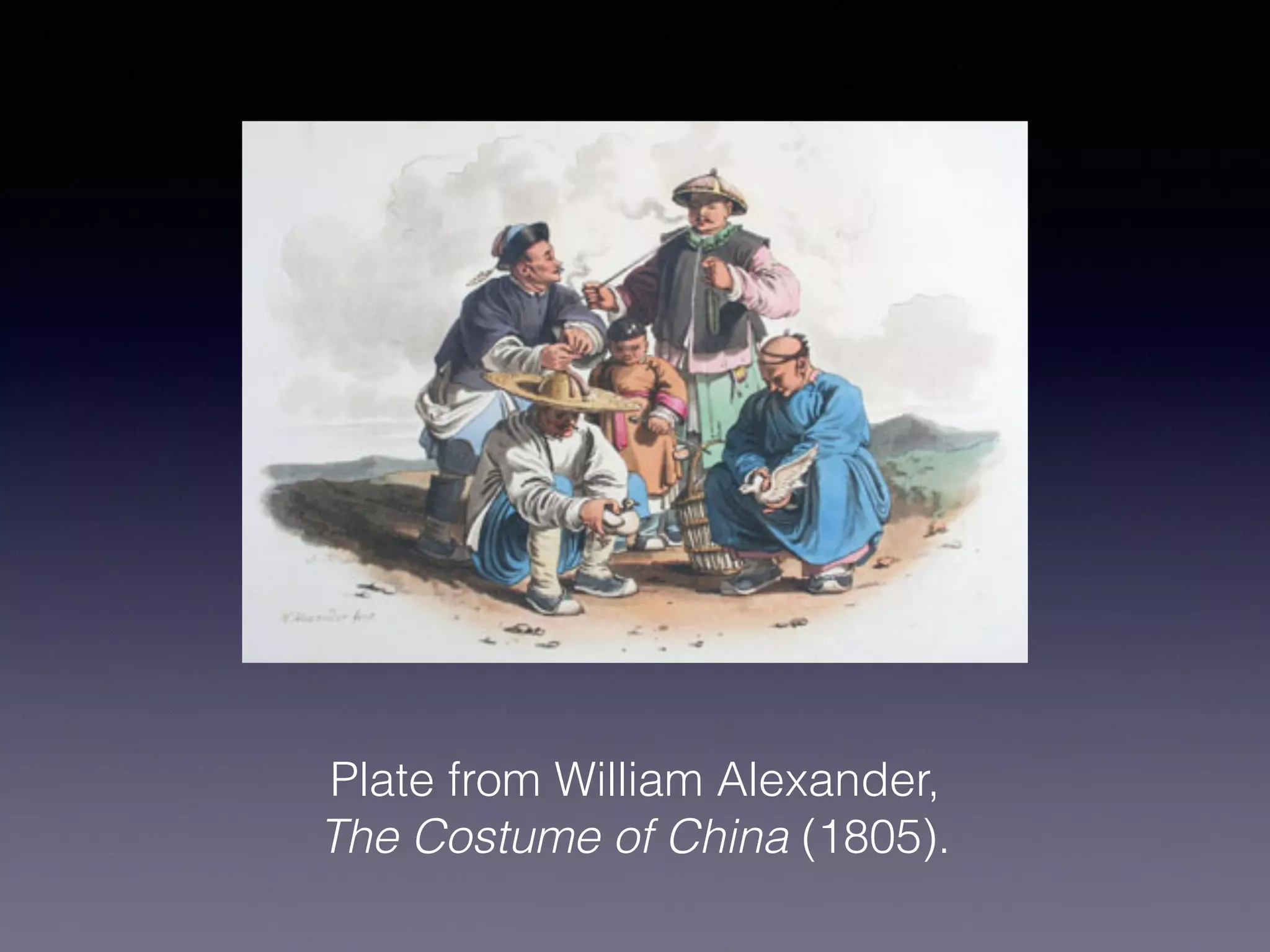 Plate from William Alexander,
The Costume of China (1805).
 