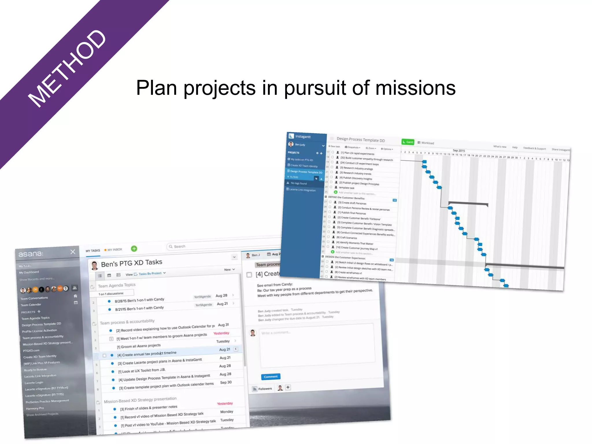 Plan projects in pursuit of missions
 