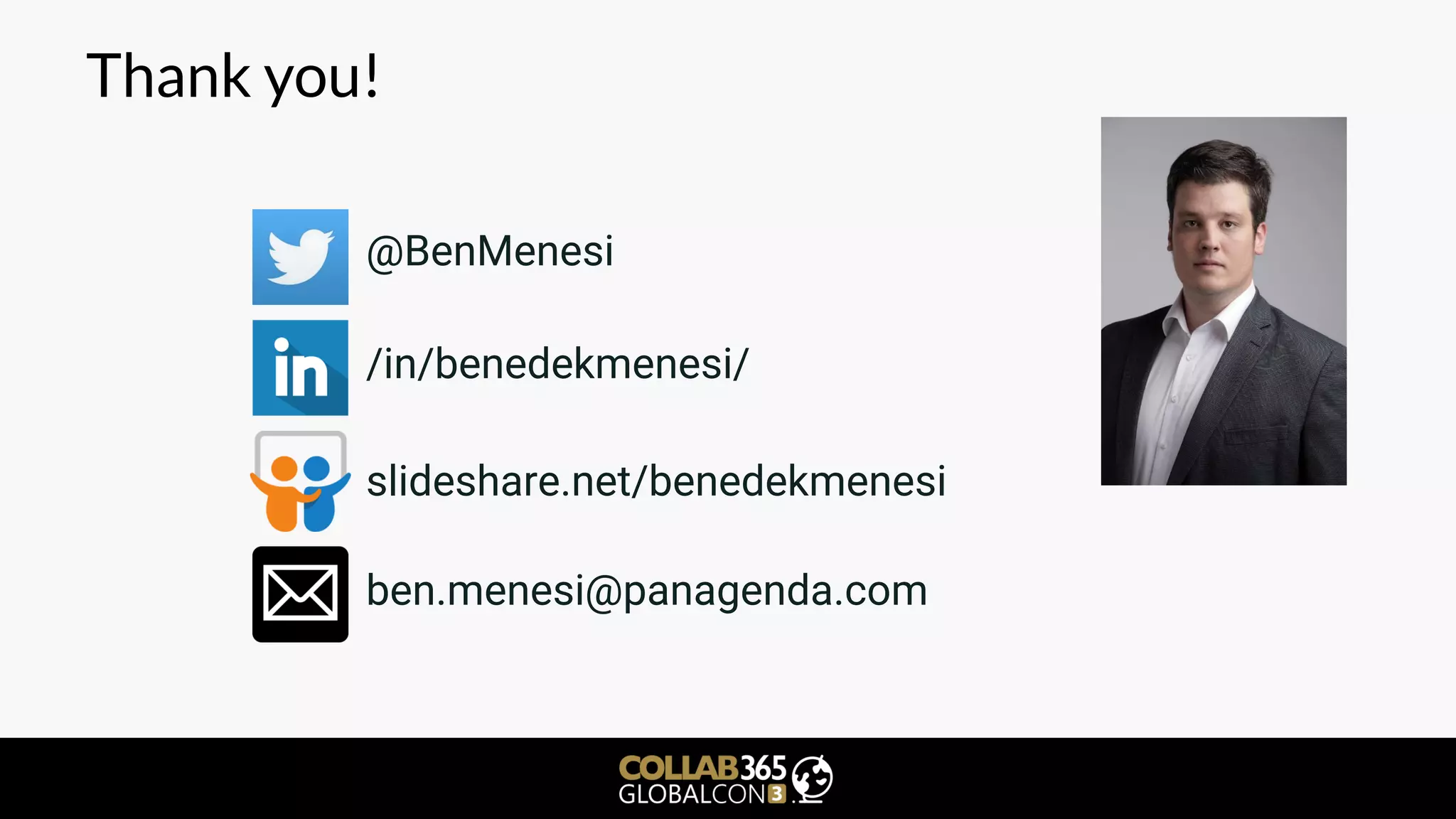 Thank you!
@BenMenesi
ben.menesi@panagenda.com
/in/benedekmenesi/
slideshare.net/benedekmenesi
 