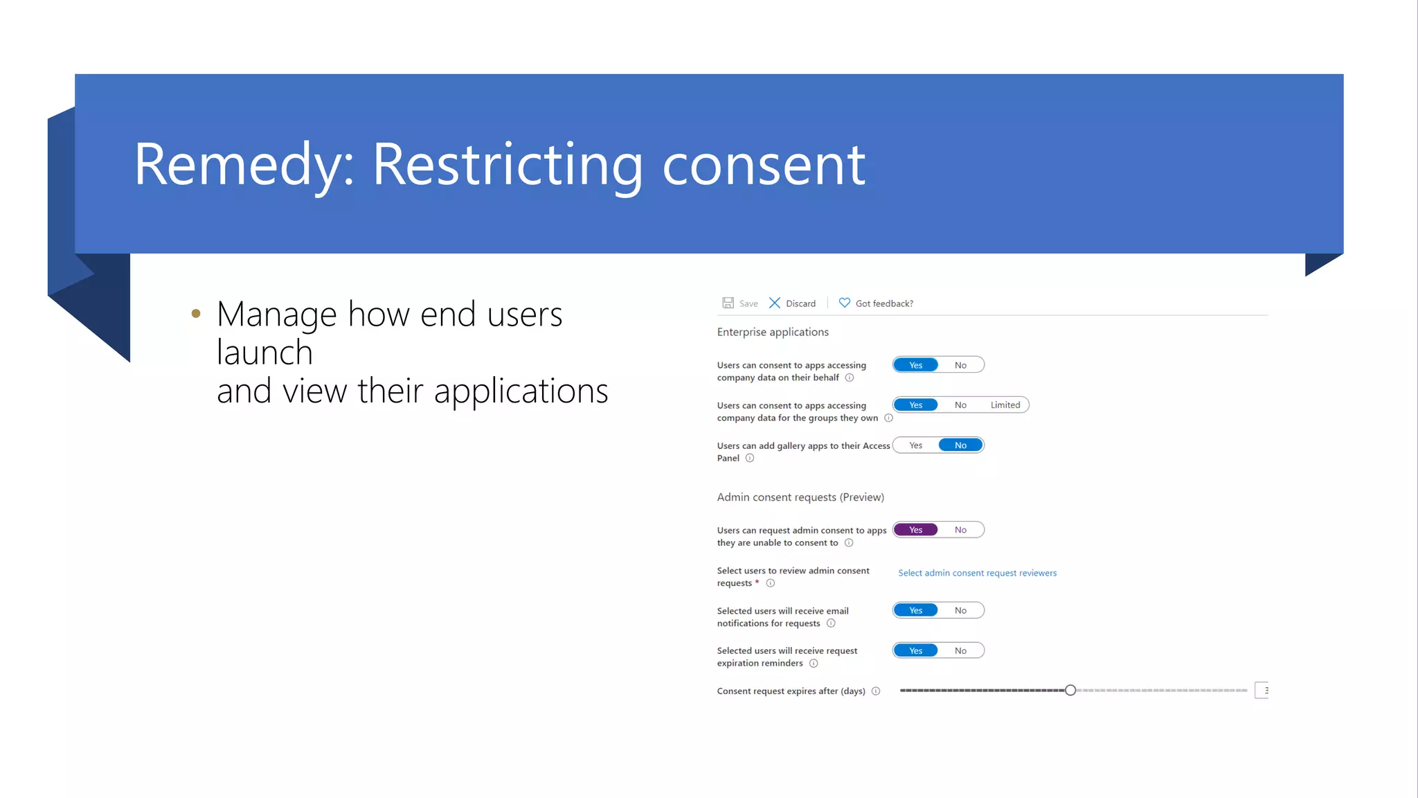 09. September 2020 | #TeamsCommunityDay | teamscommunityday.de | @TeamsDay
Remedy: Restricting consent
• Manage how end users
launch
and view their applications
 