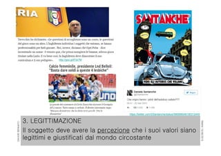 RIMINI19/06/2015
DAVIDEBENNATO
3. LEGITTIMAZIONE
Il soggetto deve avere la percezione che i suoi valori siano
legittimi e giustificati dal mondo circostante
https://twitter.com/DSantanche/status/580998048190312449
http://goo.gl/lF0x7M
 