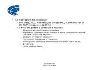 La sociologia dei Wiki