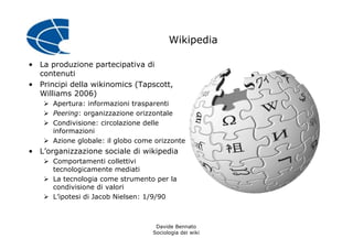 La sociologia dei Wiki