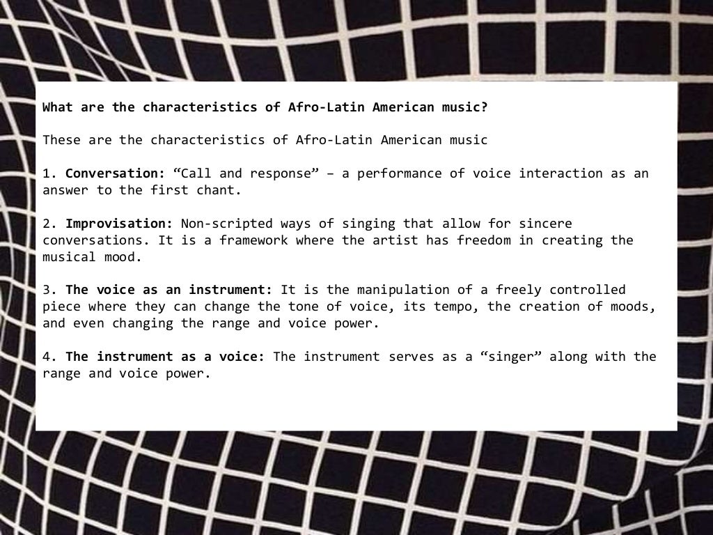 Afro Latin American Music