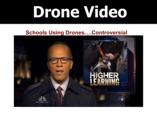 Drone Video
Schools Using Drones….Controversial
Link to Video at YouTube
 