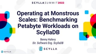Operating at Monstrous
Scales: Benchmarking
Petabyte Workloads on
ScyllaDB
Benny Halevy
Dir. Software Eng. ScyllaDB
 