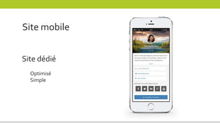 Site mobile
Site dédié
Optimisé
Simple
 