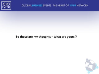 So those are my thoughts – what are yours ? 