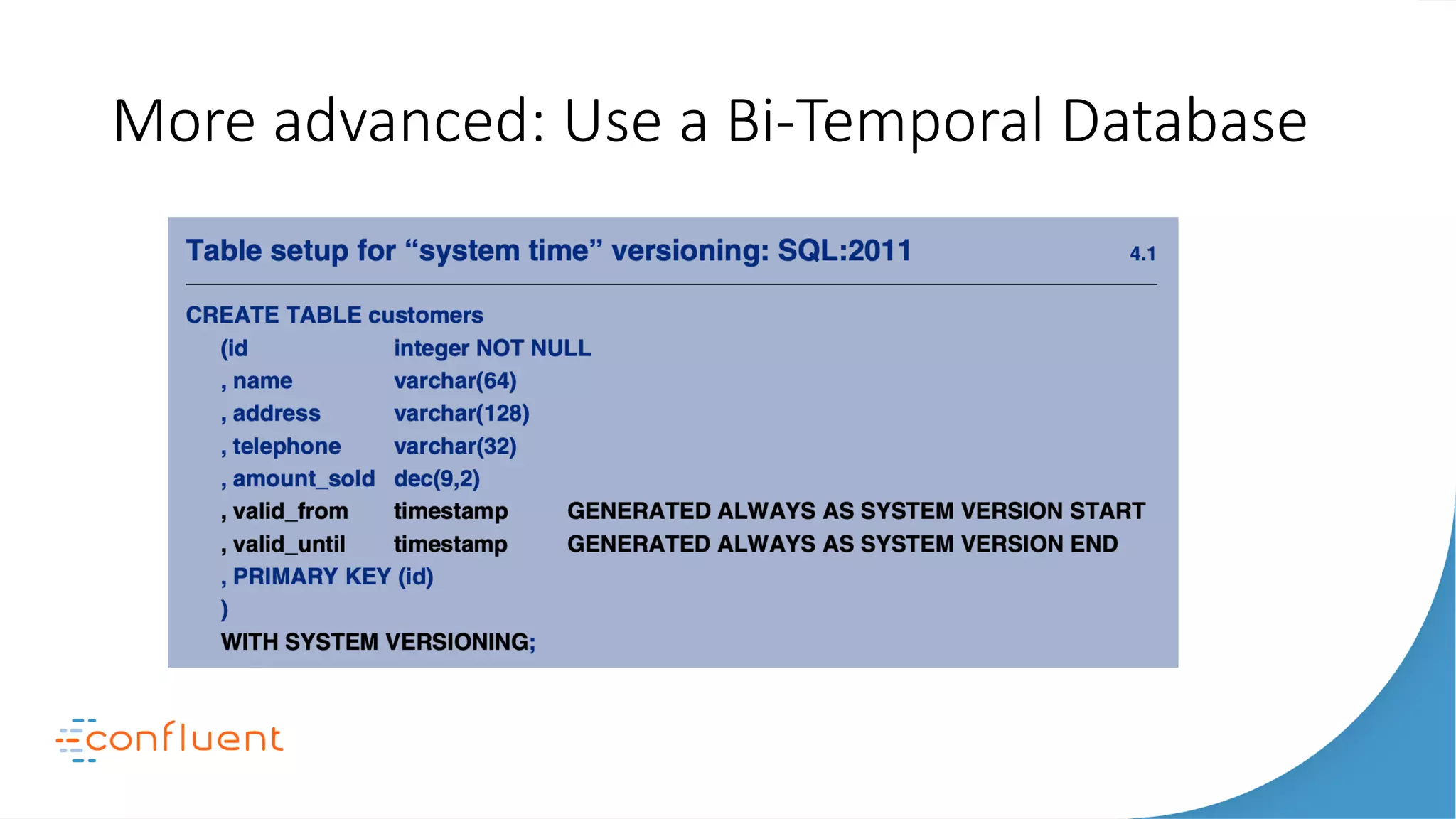 More advanced: Use a Bi-Temporal Database
 