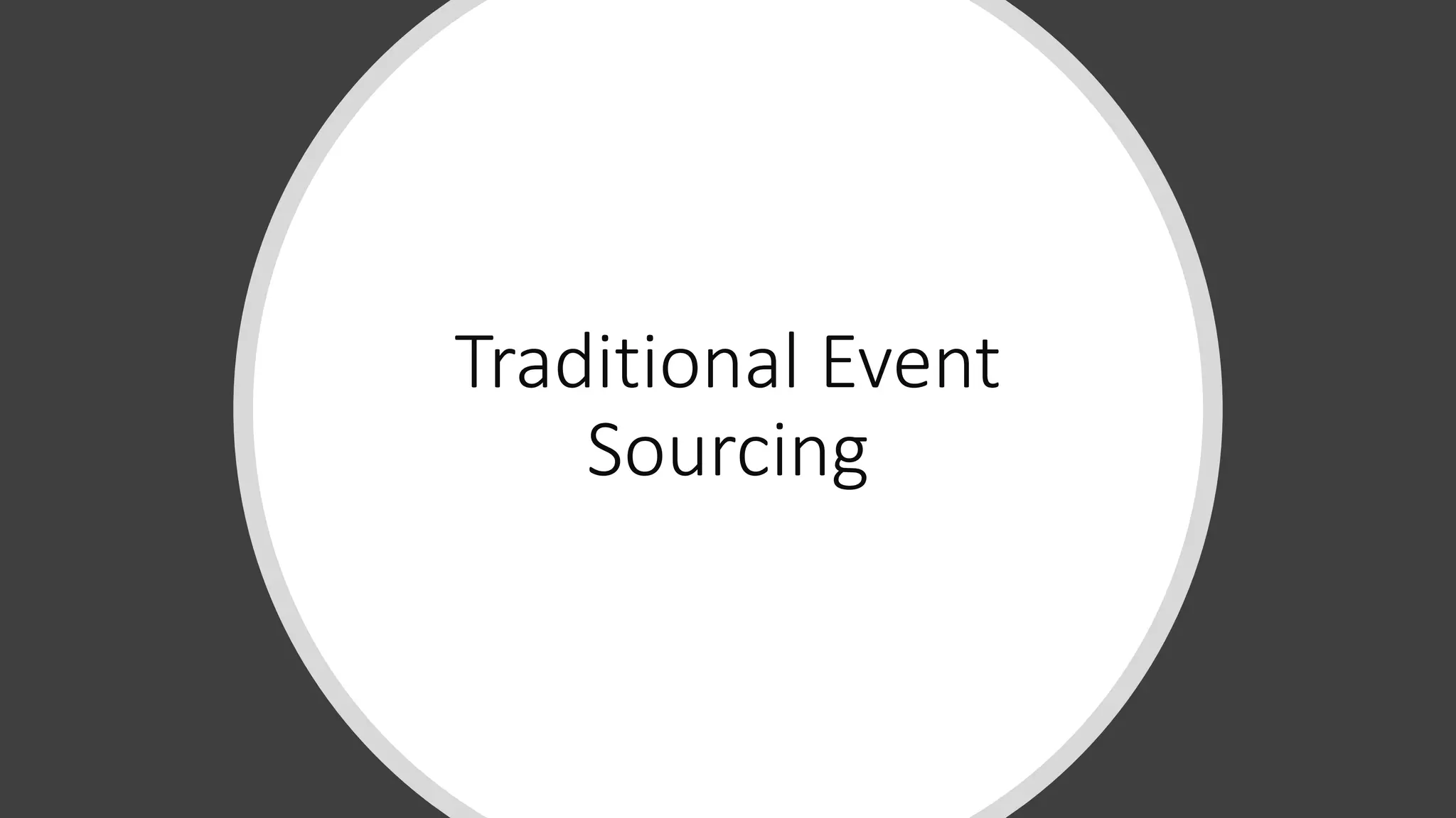 Traditional Event
Sourcing
 