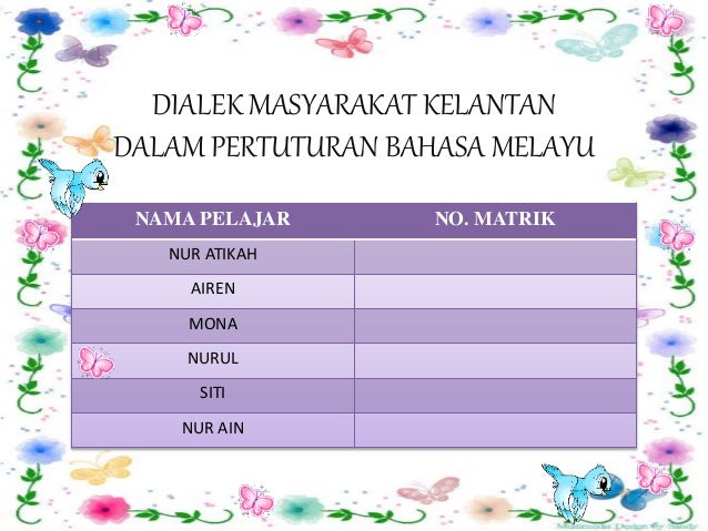 Dialek Masyarakat Kelantan