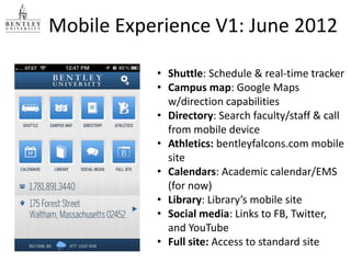 Progressive Approach to Mobile at Bentley University' | PPT