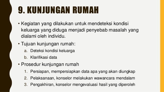 Bentuk Bentuk Layanan Bimbingan Dan Konseling