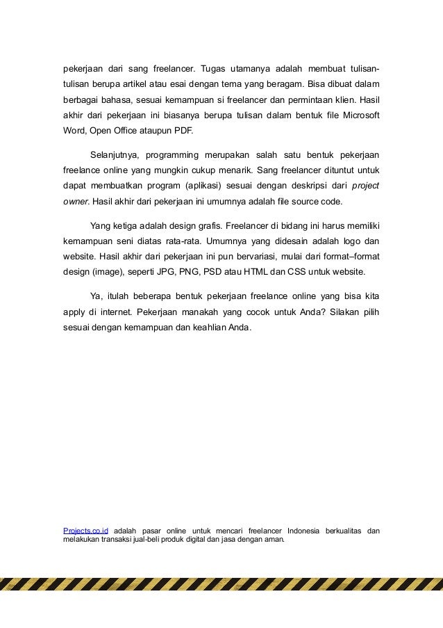 Bentuk Pekerjaan Freelance Online