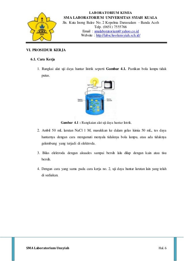 Percobaan Larutan Elektrolit Dan Non Elektrolit